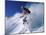 Skier with Snow Flying Up-null-Mounted Photographic Print