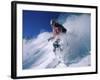 Skier with Snow Flying Up-null-Framed Photographic Print