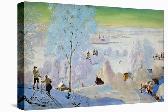 Skiers, 1919-Boris Mikhailovich Kustodiev-Stretched Canvas