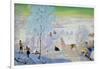 Skiers, 1919-Boris Mikhailovich Kustodiev-Framed Giclee Print