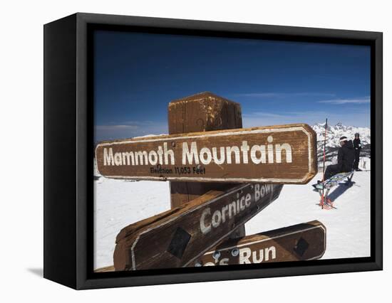 Skiers at Top of the Sierra, Mammoth Mountain Ski Area, Eastern Sierra Nevada Area, California, Usa-Walter Bibikow-Framed Stretched Canvas