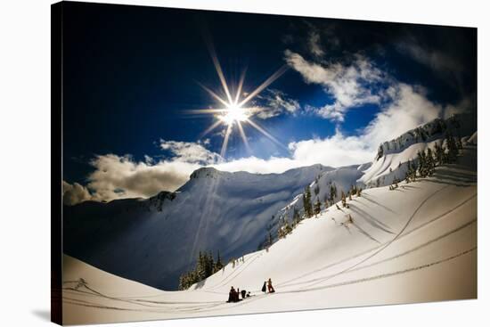 Skiers Collect their Gear and Get Ready for Another Run in the Mt Baker Backcountry of Washington-Jay Goodrich-Stretched Canvas