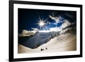 Skiers Collect their Gear and Get Ready for Another Run in the Mt Baker Backcountry of Washington-Jay Goodrich-Framed Photographic Print