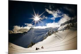 Skiers Collect their Gear and Get Ready for Another Run in the Mt Baker Backcountry of Washington-Jay Goodrich-Mounted Photographic Print