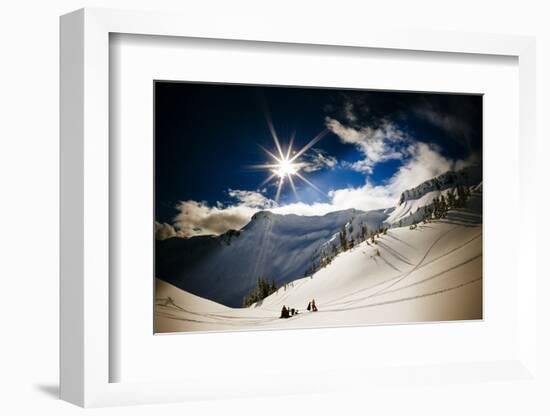 Skiers Collect their Gear and Get Ready for Another Run in the Mt Baker Backcountry of Washington-Jay Goodrich-Framed Photographic Print