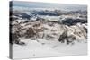 Skiers descend from the top of Marmolada in the Dolomites, Italy, Europe-Alex Treadway-Stretched Canvas