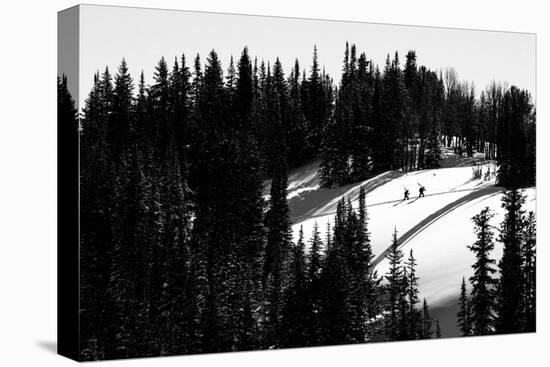 Skiers Hike A Ridgeline In The Jackson Wyoming Backcountry To Practice For The Powder 8 Competition-Jay Goodrich-Stretched Canvas