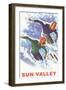 Skiers in Powder, Sun Valley-null-Framed Art Print