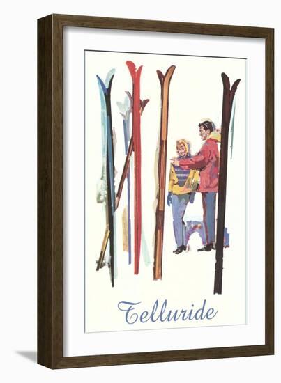 Skiers in Telluride, Colorado-null-Framed Art Print