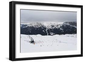 Skiers in the mountains, Dolomites, Italy, Europe-Alex Treadway-Framed Photographic Print