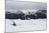 Skiers in the mountains, Dolomites, Italy, Europe-Alex Treadway-Mounted Photographic Print