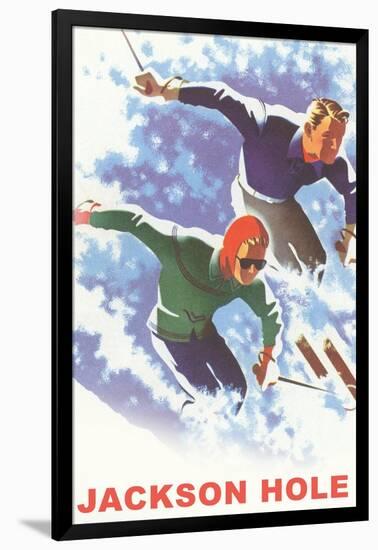 Skiers, Jackson Hole-null-Framed Art Print