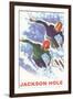 Skiers, Jackson Hole-null-Framed Art Print