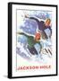 Skiers, Jackson Hole-null-Framed Art Print