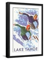 Skiers, Lake Tahoe-null-Framed Art Print