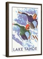 Skiers, Lake Tahoe-null-Framed Art Print