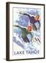 Skiers, Lake Tahoe-null-Framed Art Print