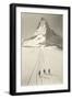 Skiers Leaving Matterhorn-null-Framed Art Print