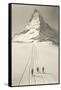 Skiers Leaving Matterhorn-null-Framed Stretched Canvas