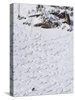 Skiers Making Early Tracks after Fresh Snow Fall at Alta Ski Resort, Salt Lake City, Utah, USA-Kober Christian-Stretched Canvas
