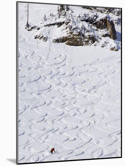 Skiers Making Early Tracks after Fresh Snow Fall at Alta Ski Resort, Salt Lake City, Utah, USA-Kober Christian-Mounted Photographic Print