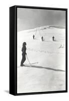 Skiers Making Tracks-null-Framed Stretched Canvas