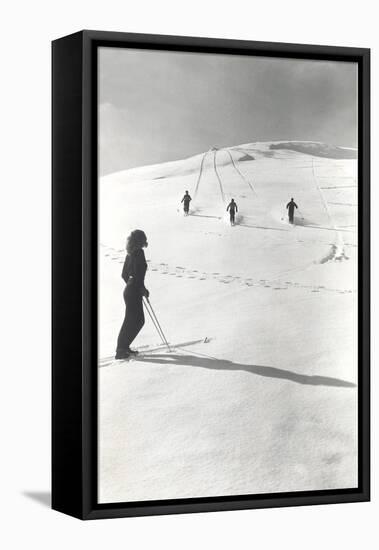 Skiers Making Tracks-null-Framed Stretched Canvas