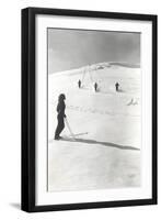 Skiers Making Tracks-null-Framed Art Print