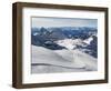 Skiers, Mountain Scenery in Cervinia Ski Resort, Cervinia, Valle D'Aosta, Italian Alps, Italy-Christian Kober-Framed Photographic Print