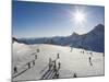 Skiers on Hintertux Glacier, Mayrhofen Ski Resort, Zillertal Valley, Austrian Tyrol, Austria-Christian Kober-Mounted Photographic Print