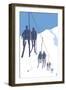 Skiers on Lift-Lantern Press-Framed Art Print