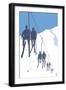 Skiers on Lift-Lantern Press-Framed Art Print