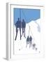 Skiers on Lift-Lantern Press-Framed Art Print