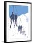 Skiers on Lift-Lantern Press-Framed Art Print