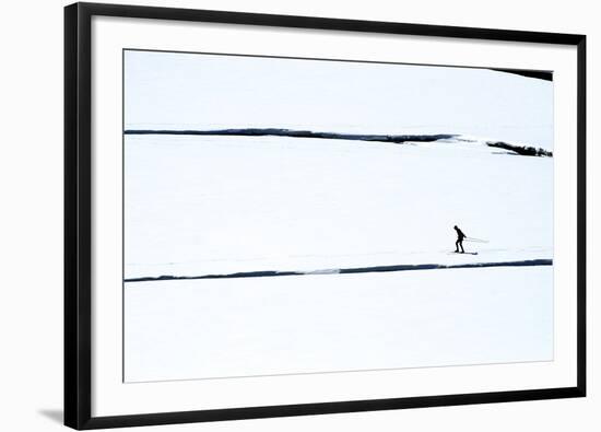 Skiers on the Sunwapta River in Jasper National Park, Alberta Canada-Richard Wright-Framed Photographic Print