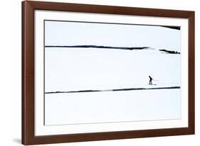 Skiers on the Sunwapta River in Jasper National Park, Alberta Canada-Richard Wright-Framed Photographic Print