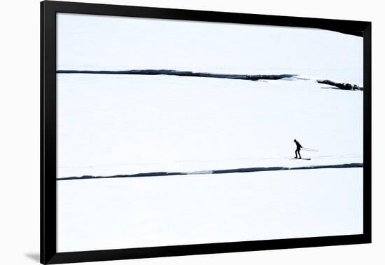 Skiers on the Sunwapta River in Jasper National Park, Alberta Canada-Richard Wright-Framed Photographic Print