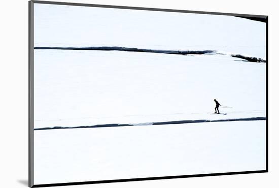 Skiers on the Sunwapta River in Jasper National Park, Alberta Canada-Richard Wright-Mounted Photographic Print