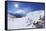 Skiers Relaxing at Cafe in Winter Sunshine, Verdons Sud, La Plagne, French Alps, France, Europe-Peter Barritt-Framed Stretched Canvas