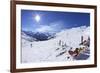 Skiers Relaxing at Cafe in Winter Sunshine, Verdons Sud, La Plagne, French Alps, France, Europe-Peter Barritt-Framed Photographic Print