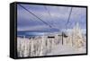 Skiers Ride Chairlift at Whitefish Mountain Resort, Montana, Usa-Chuck Haney-Framed Stretched Canvas