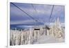 Skiers Ride Chairlift at Whitefish Mountain Resort, Montana, Usa-Chuck Haney-Framed Photographic Print