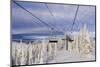 Skiers Ride Chairlift at Whitefish Mountain Resort, Montana, Usa-Chuck Haney-Mounted Photographic Print