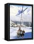 Skiers Riding Chairlift up to Slopes from Village of Solden, Tirol Alps, Tirol, Austria-Richard Nebesky-Framed Stretched Canvas