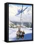 Skiers Riding Chairlift up to Slopes from Village of Solden, Tirol Alps, Tirol, Austria-Richard Nebesky-Framed Stretched Canvas