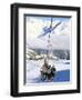 Skiers Riding Chairlift up to Slopes from Village of Solden, Tirol Alps, Tirol, Austria-Richard Nebesky-Framed Photographic Print