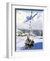 Skiers Riding Chairlift up to Slopes from Village of Solden, Tirol Alps, Tirol, Austria-Richard Nebesky-Framed Photographic Print