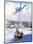 Skiers Riding Chairlift up to Slopes from Village of Solden, Tirol Alps, Tirol, Austria-Richard Nebesky-Mounted Photographic Print