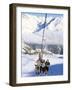 Skiers Riding Chairlift up to Slopes from Village of Solden, Tirol Alps, Tirol, Austria-Richard Nebesky-Framed Photographic Print