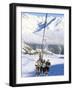 Skiers Riding Chairlift up to Slopes from Village of Solden, Tirol Alps, Tirol, Austria-Richard Nebesky-Framed Photographic Print